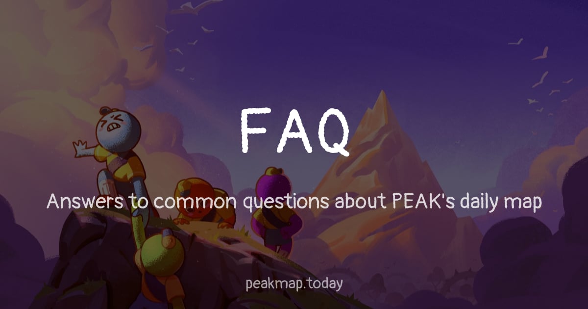 PEAK FAQ: Daily Map Questions - PEAK Map Today